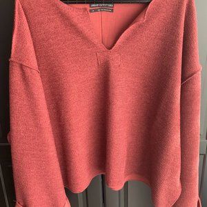 Red Urban Outfitters Cropped Knitted Sweater